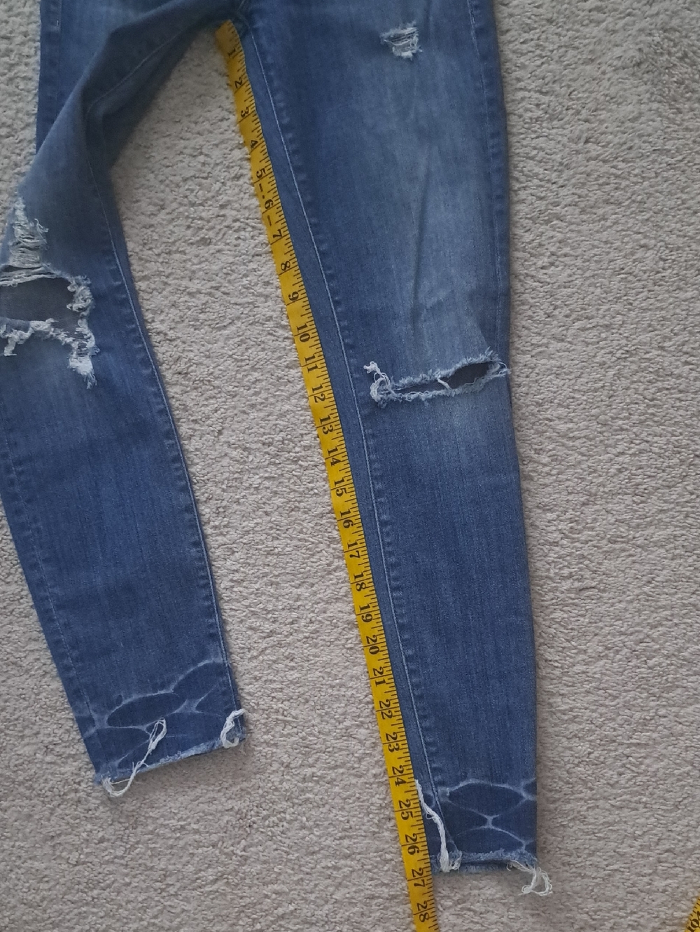 MOTHER Distressed Blue Skinny Jeans Size 24 - Picture 12 of 13